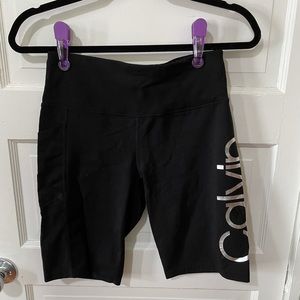 Calvin Klein Performance Black Silver Bike Shorts